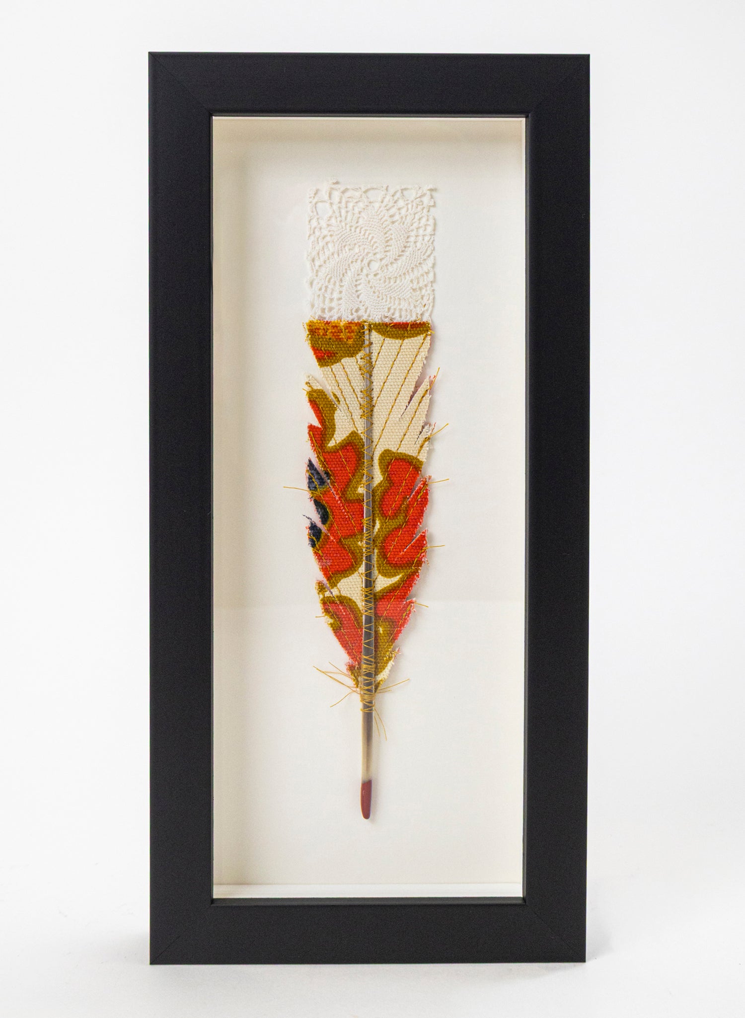 Single Huia Feather Framed