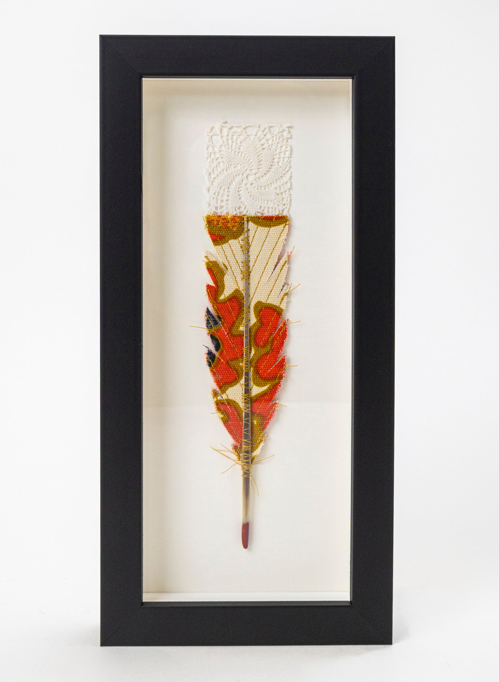 Single Huia Feather Framed