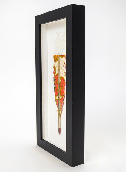 Single Huia Feather Framed