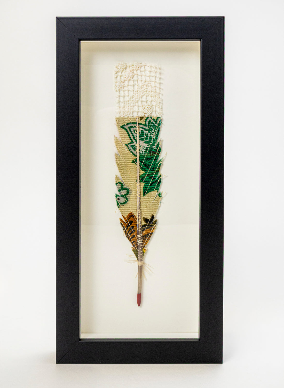 Single Huia Feather Framed