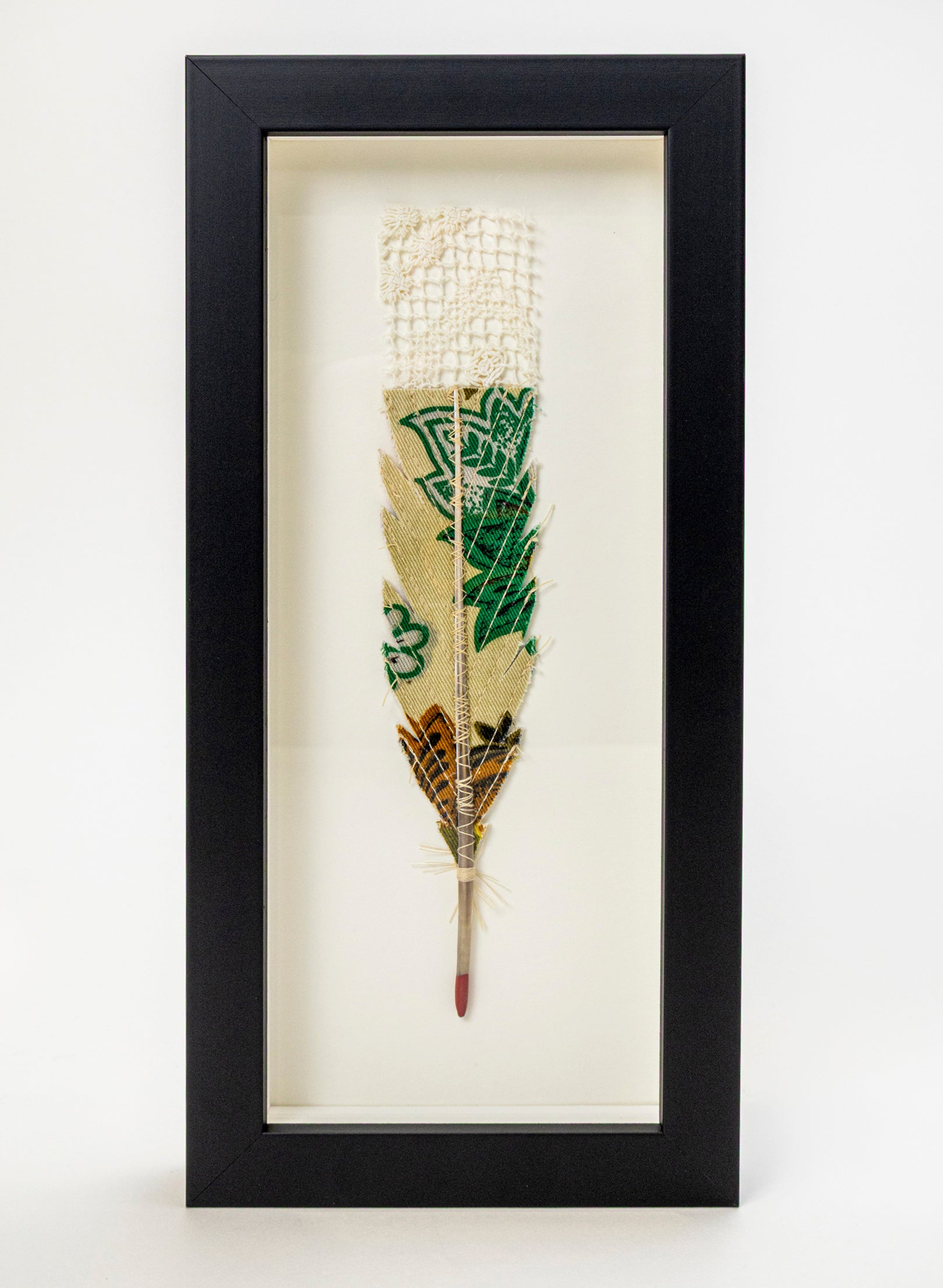 Single Huia Feather Framed