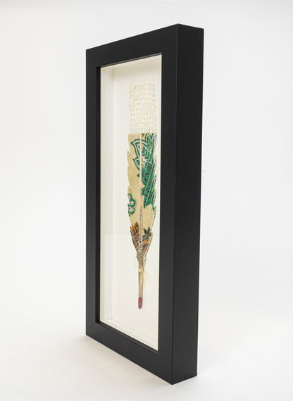 Single Huia Feather Framed