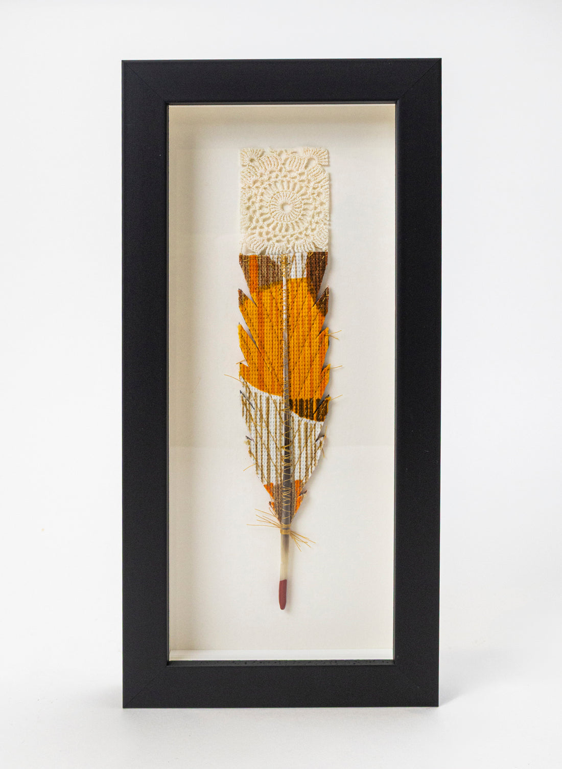 Single Huia Feather Framed