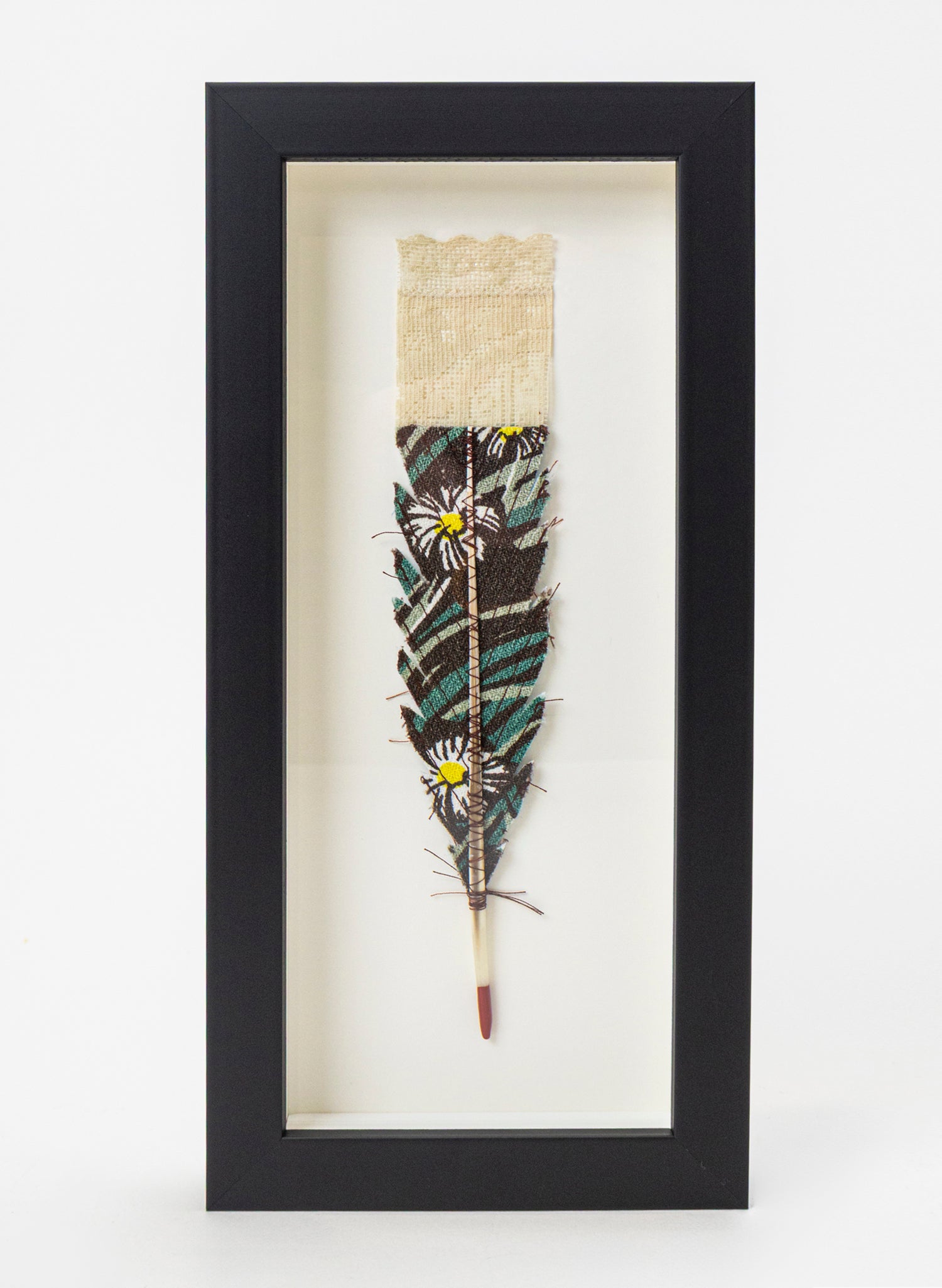 Single Huia Feather Framed