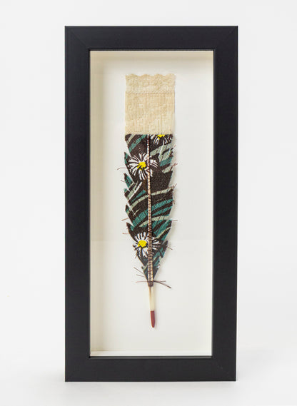 Single Huia Feather Framed