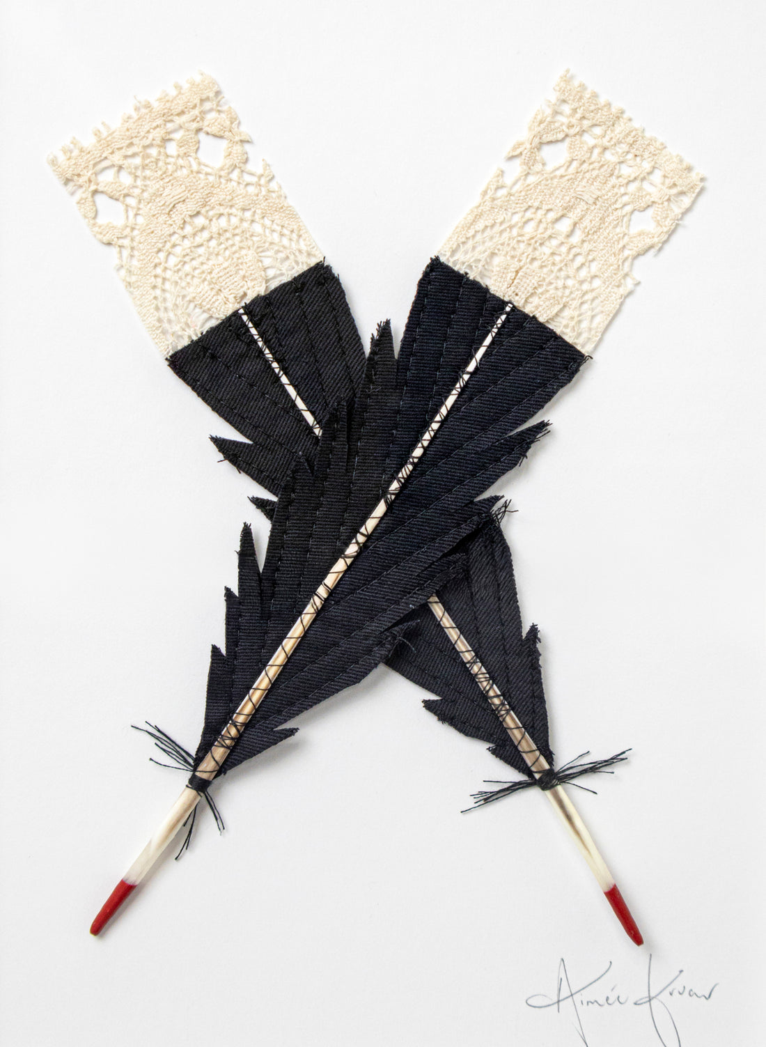 Small X Huia Feathers Framed