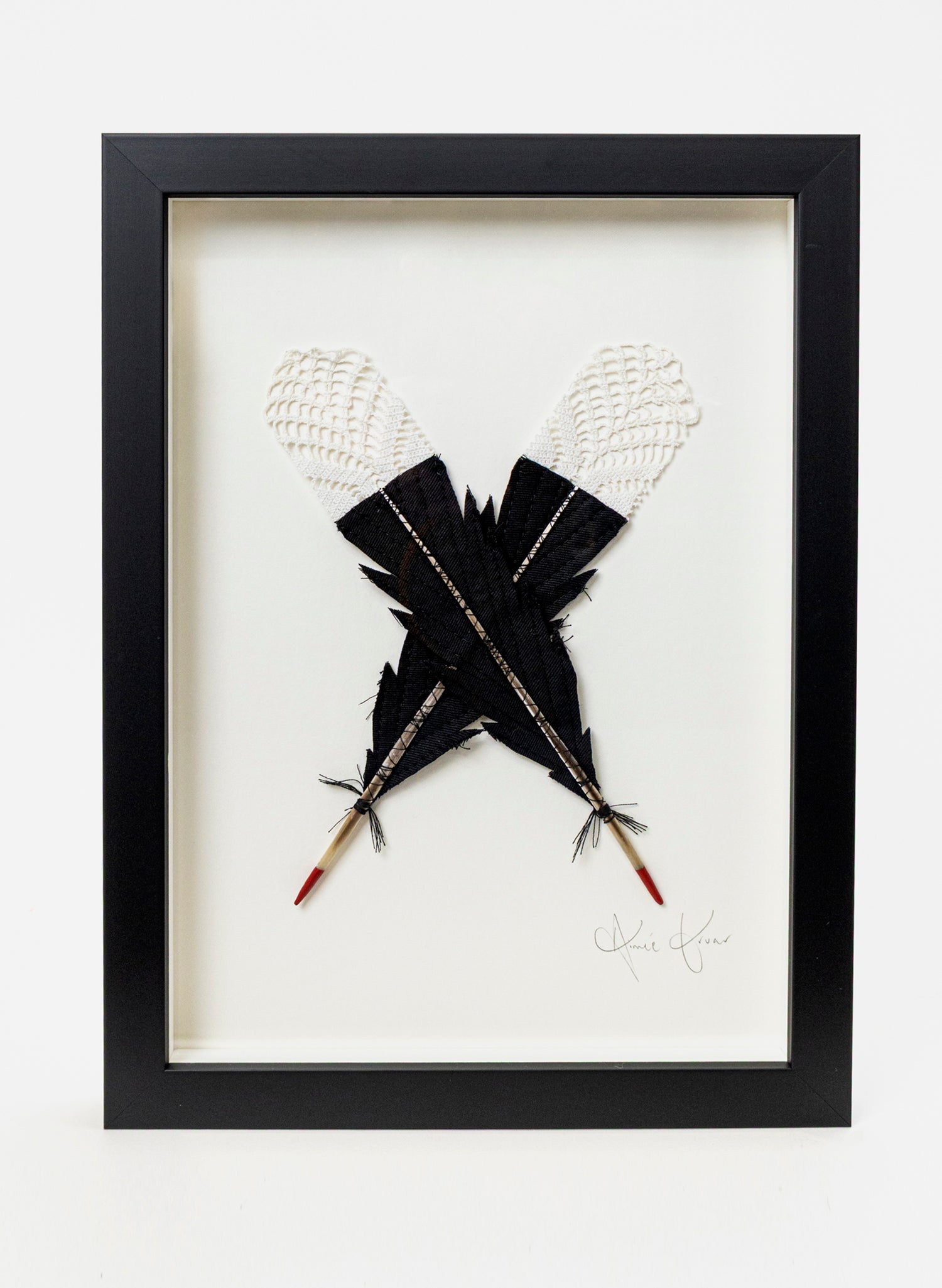 Small X Huia Feathers Framed