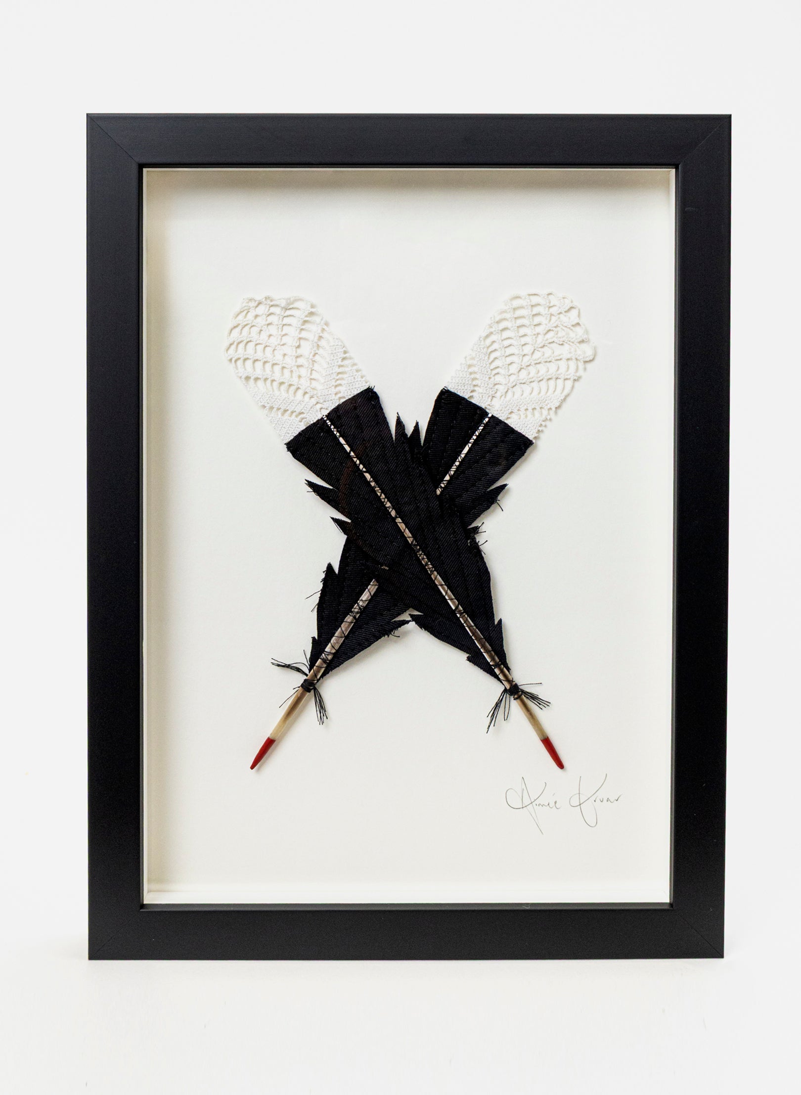 Small X Huia Feathers Framed