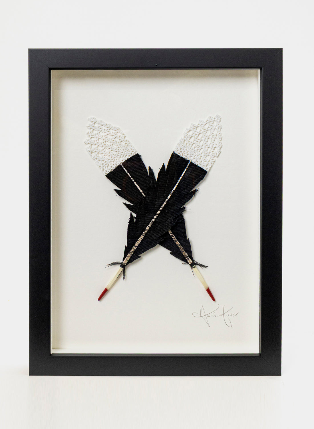 Small X Huia Feathers Framed