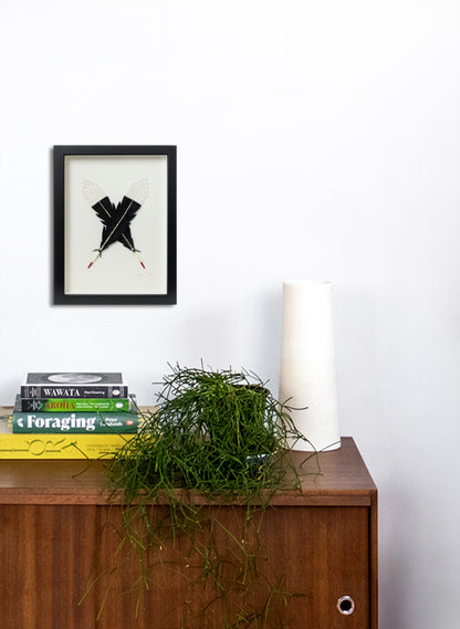 Small X Huia Feathers Framed