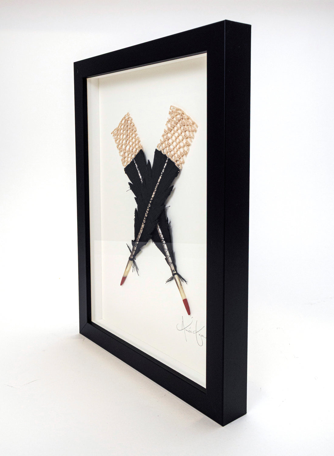 Small X Huia Feathers Framed