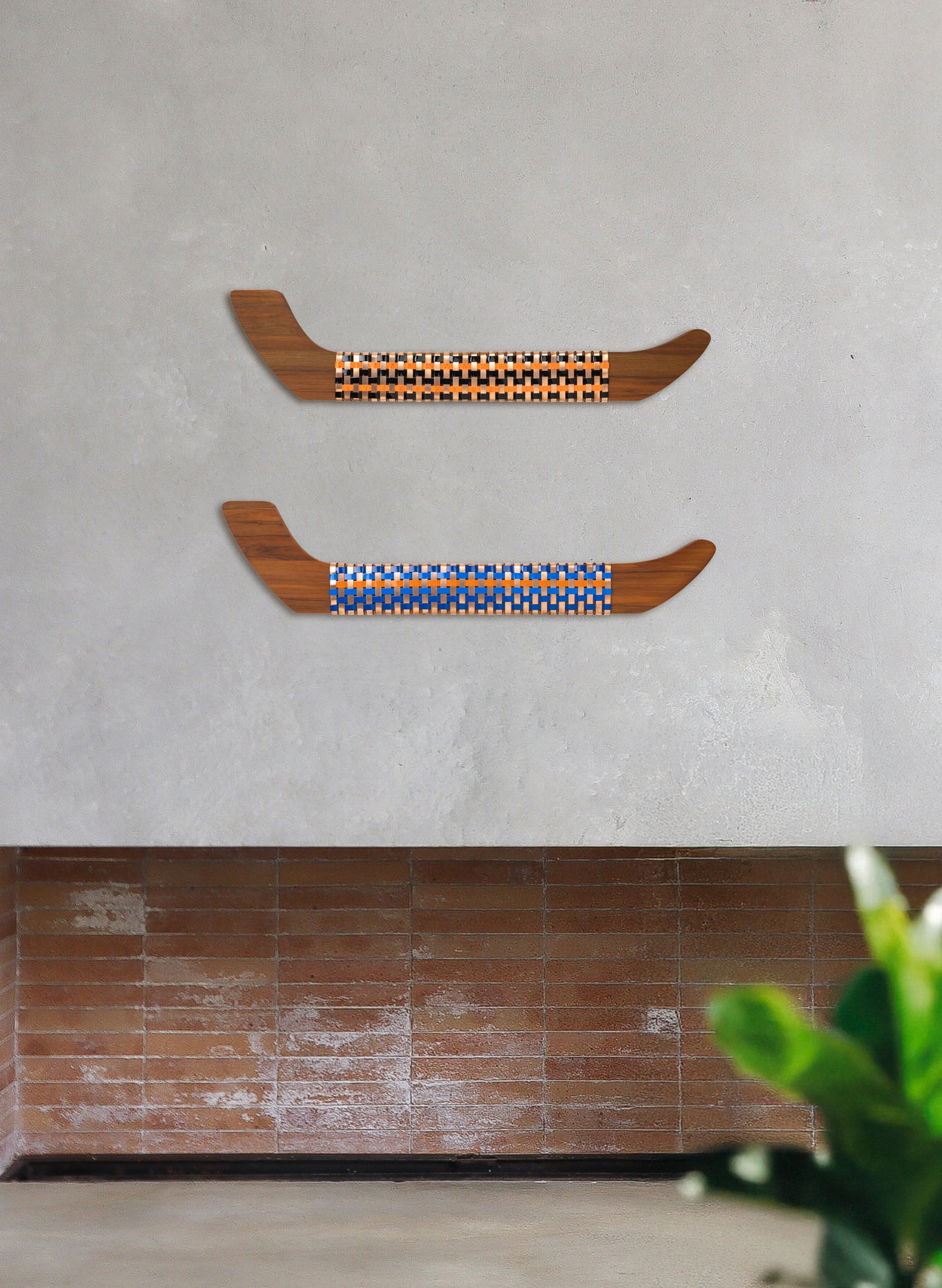 Orange, Black &amp; Copper Wall Waka
