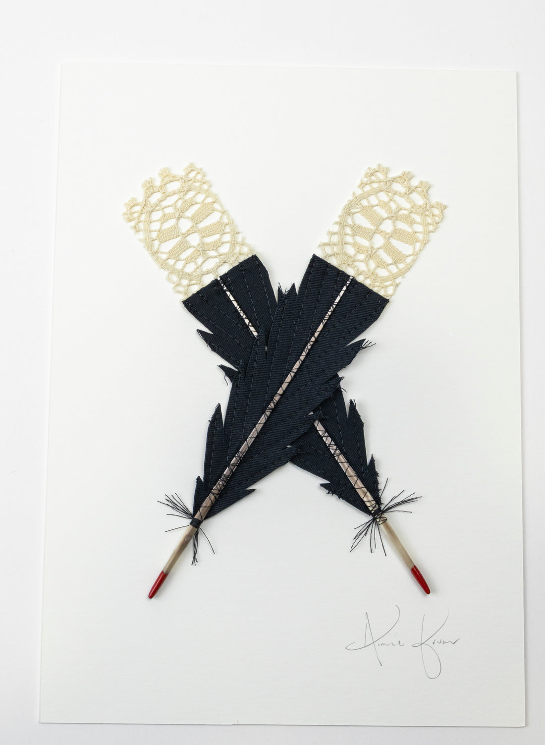 Small X Huia Feathers Framed