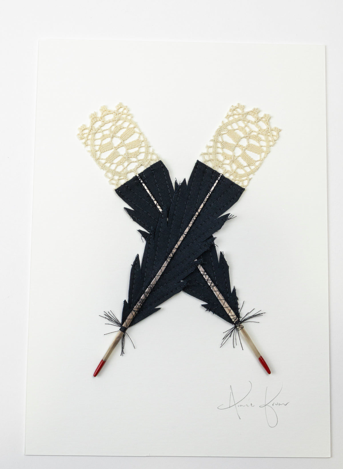 Small X Huia Feathers Framed