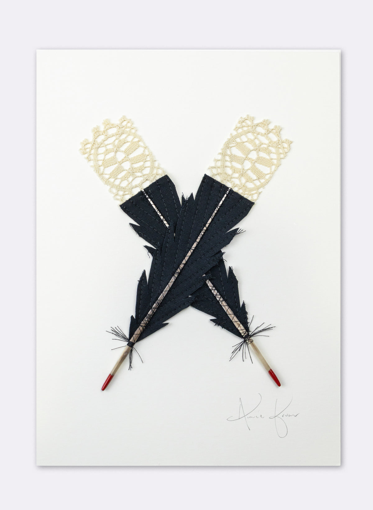 Small X Huia Feathers Framed