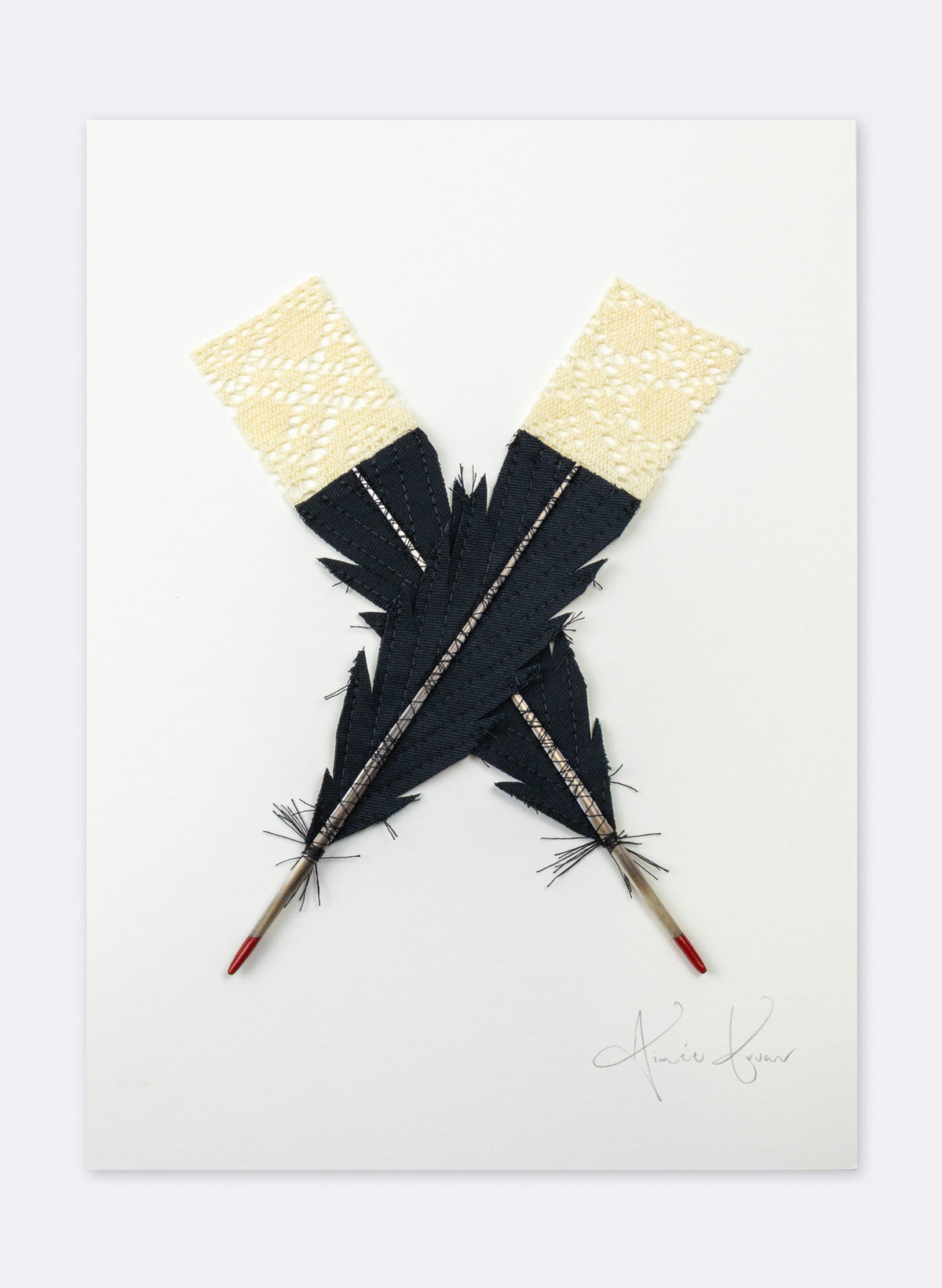 Small X Huia Feathers Framed