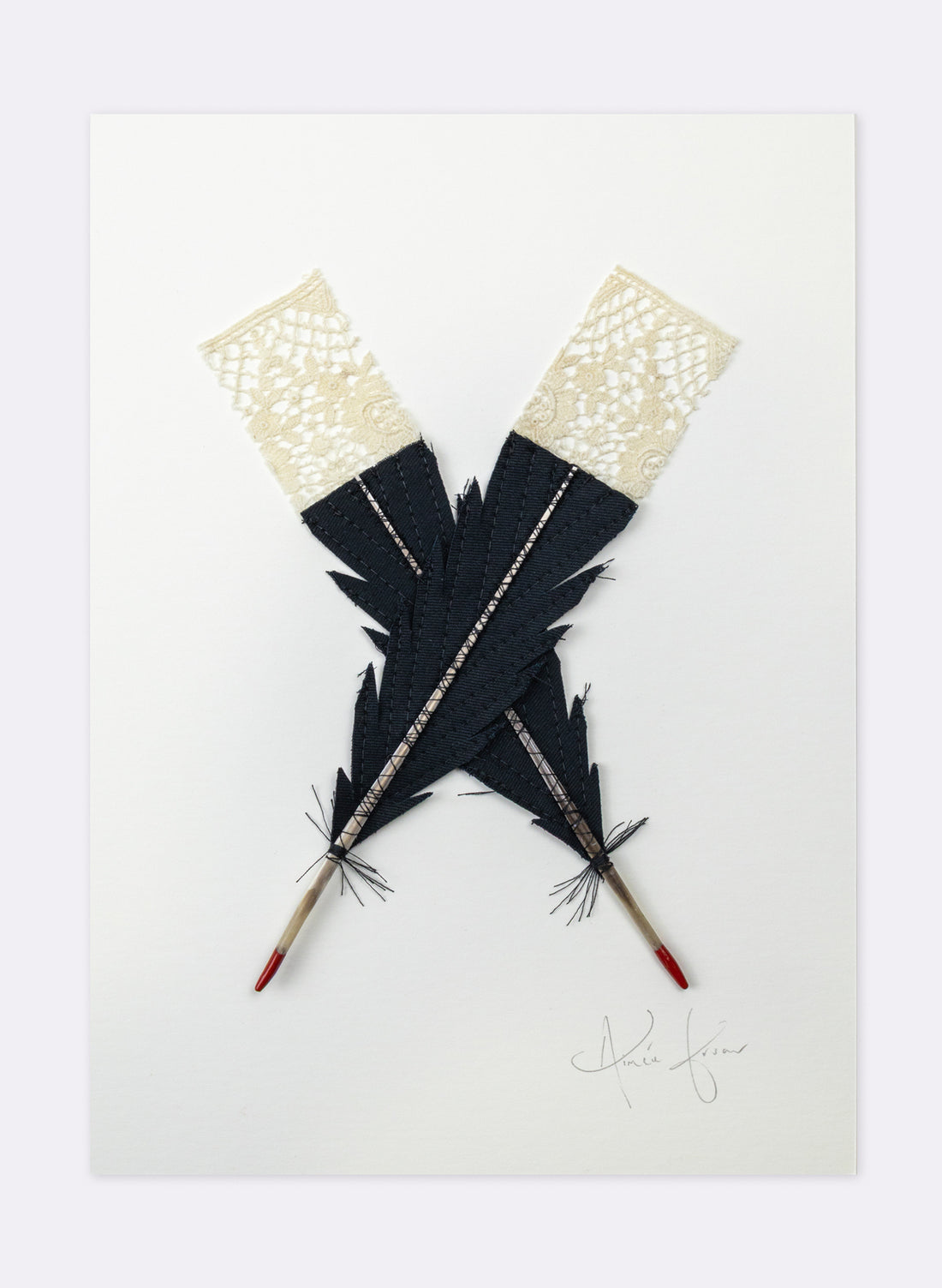 Small X Huia Feathers Framed