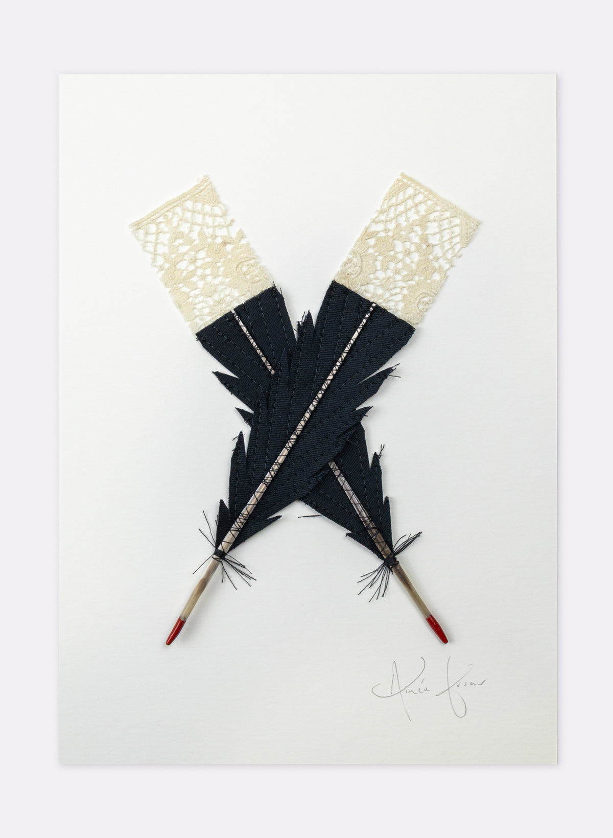 Small X Huia Feathers Framed