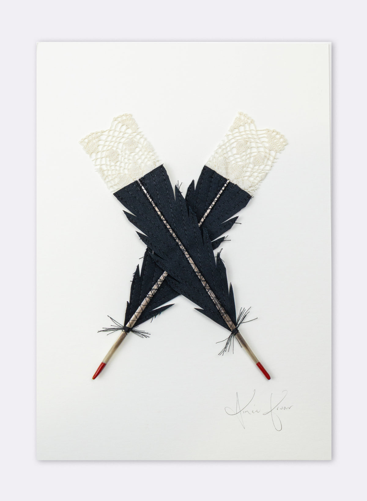 Small X Huia Feathers Framed