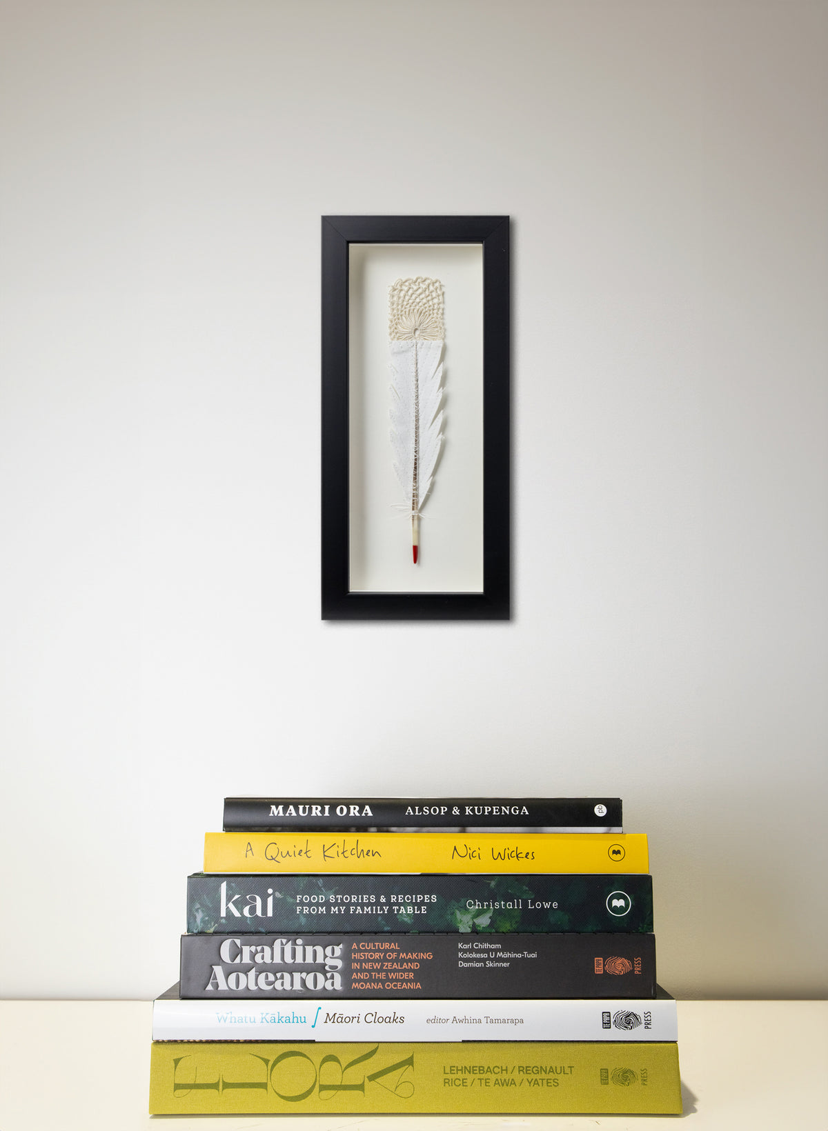 Single Huia Feather Framed