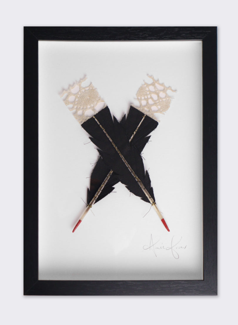 Single X Huia Feather Framed