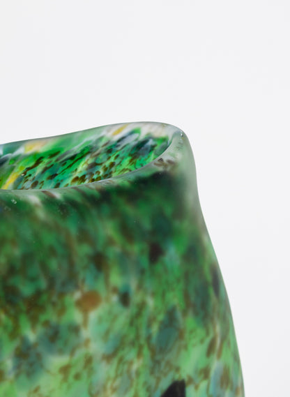 Acid Etched Tall Greenstone Vase