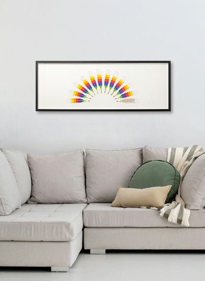 Transcendence - Rainbow Huia Feathers Framed