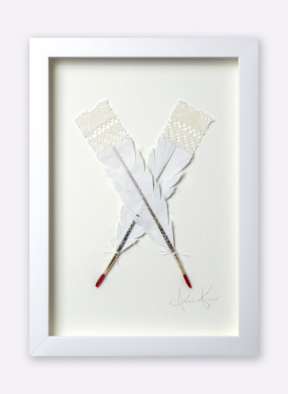 Double Huia Feather Framed