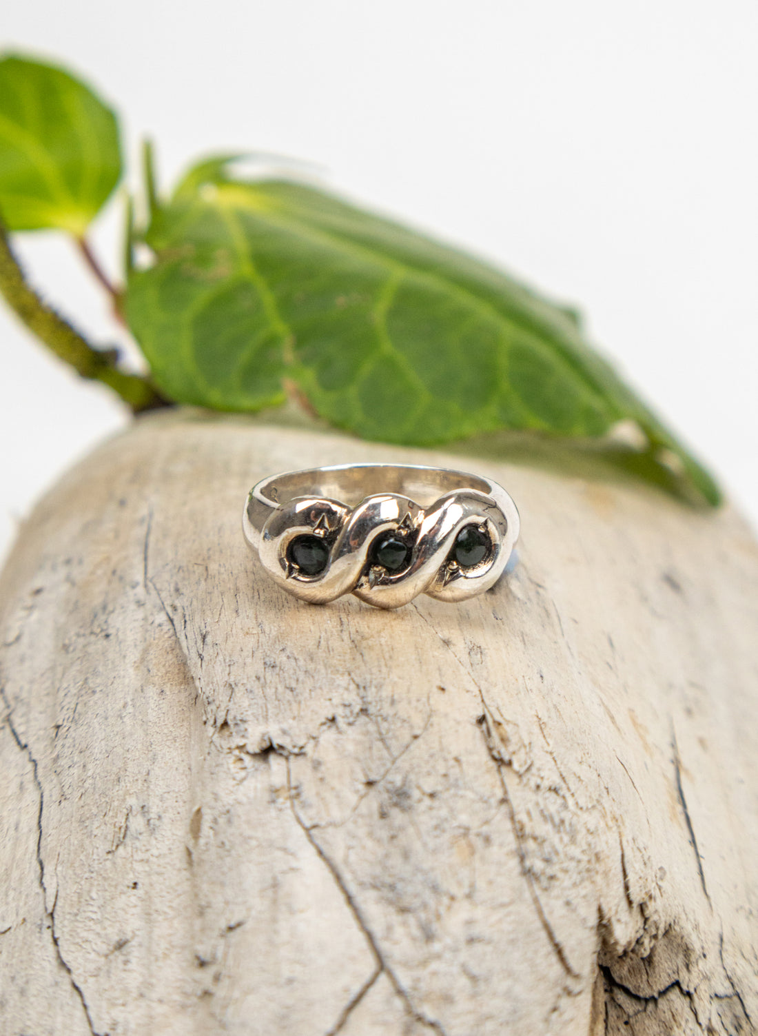 Pounamu and Silver Ring