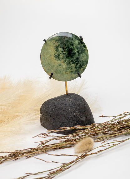 Pounamu Disc on Stand