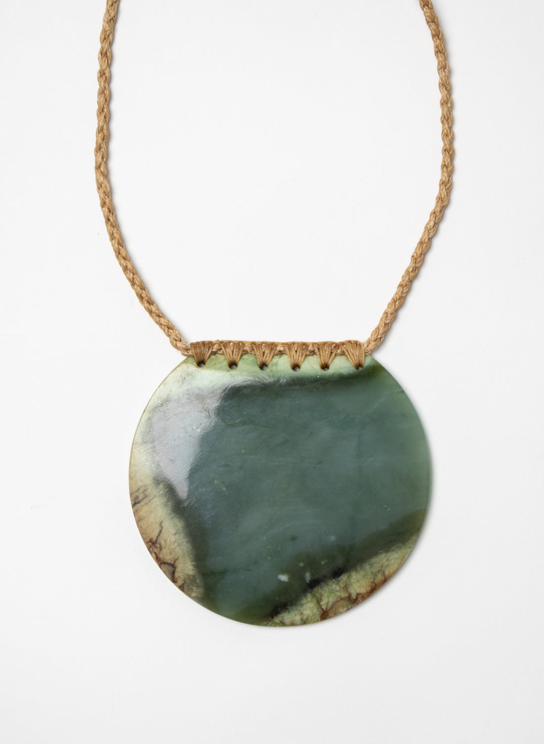 Large Bound Pounamu Shield Pendant