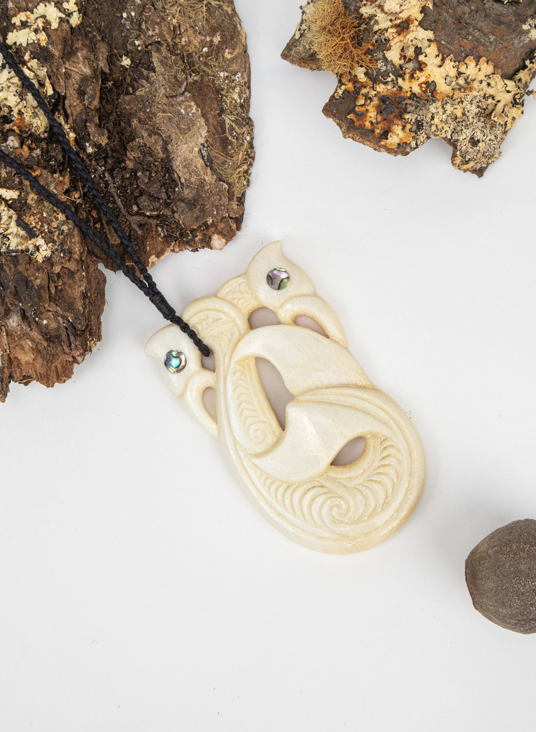 Carved Whalebone Manaia Necklace