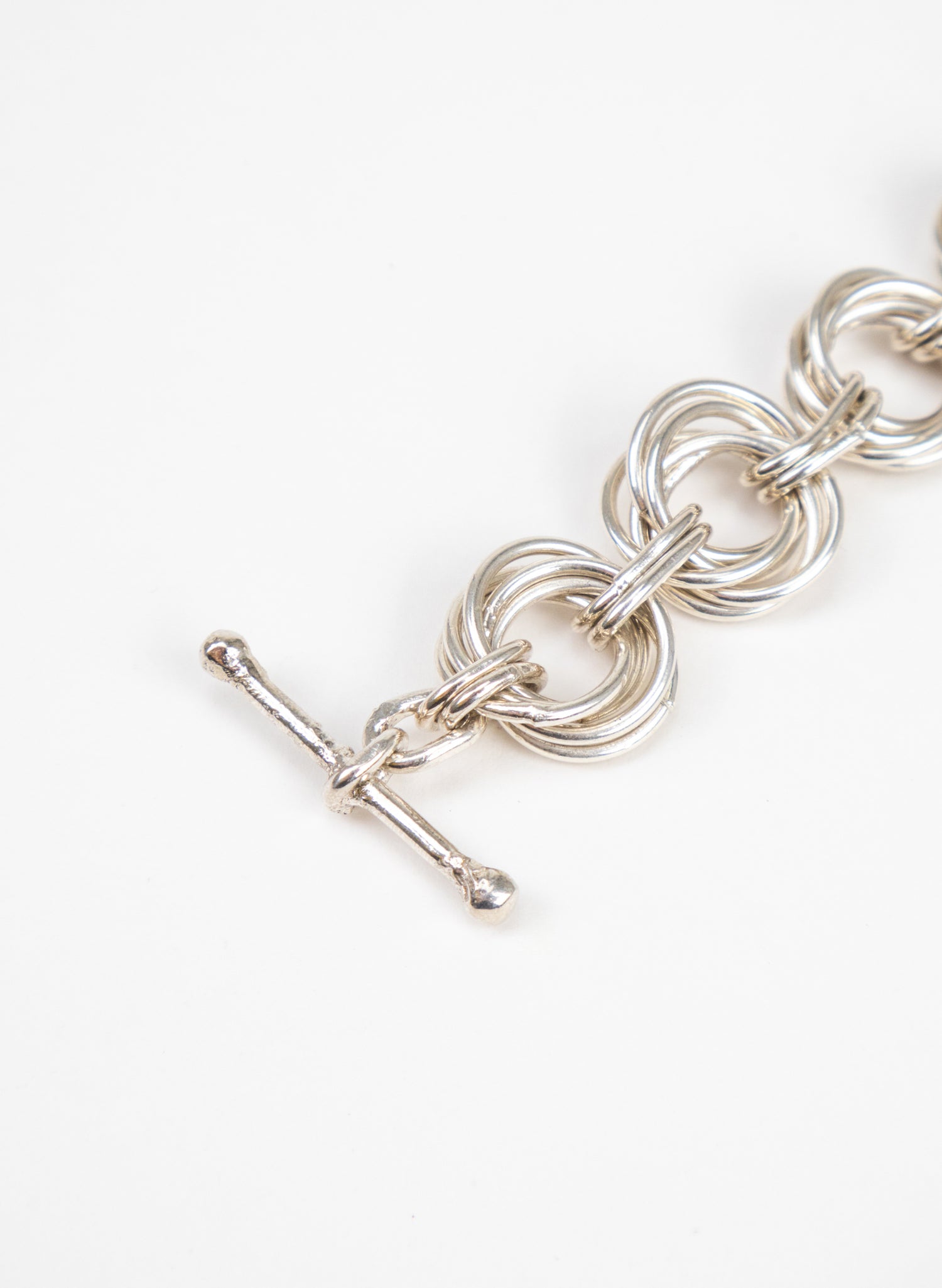 Kōmore Silver and Pounamu Chain Fob Bracelet