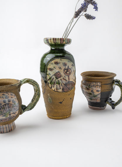 Oribe Kizeto Sake Bottle Rata