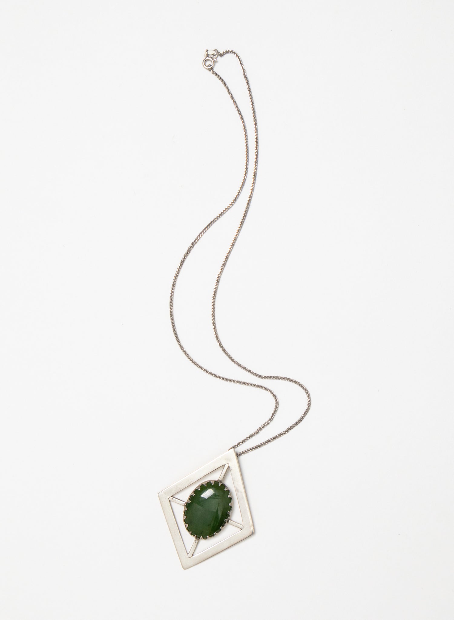 Hei Kaki Silver and Pounamu Pendant
