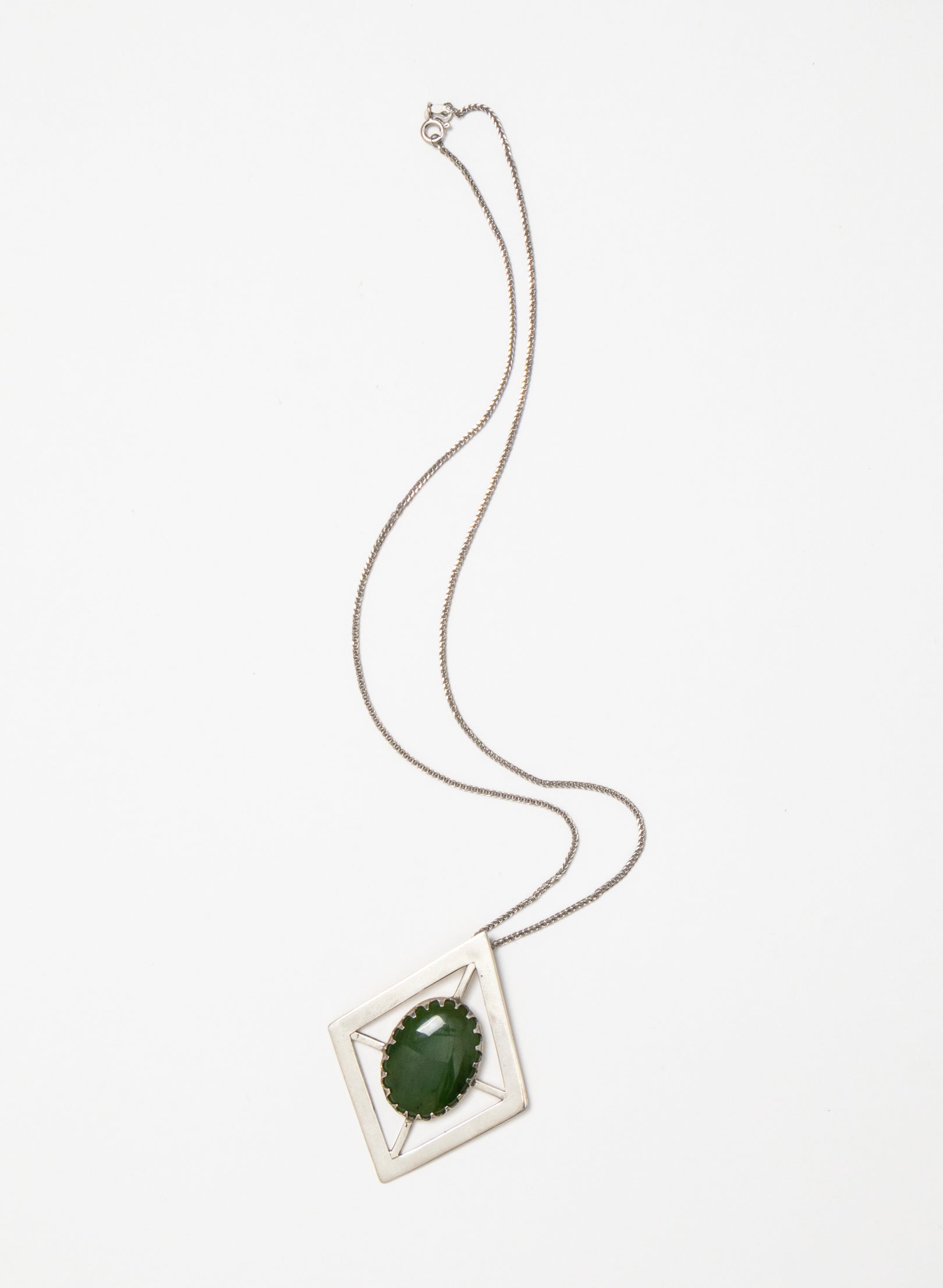 Hei Kaki Silver and Pounamu Pendant