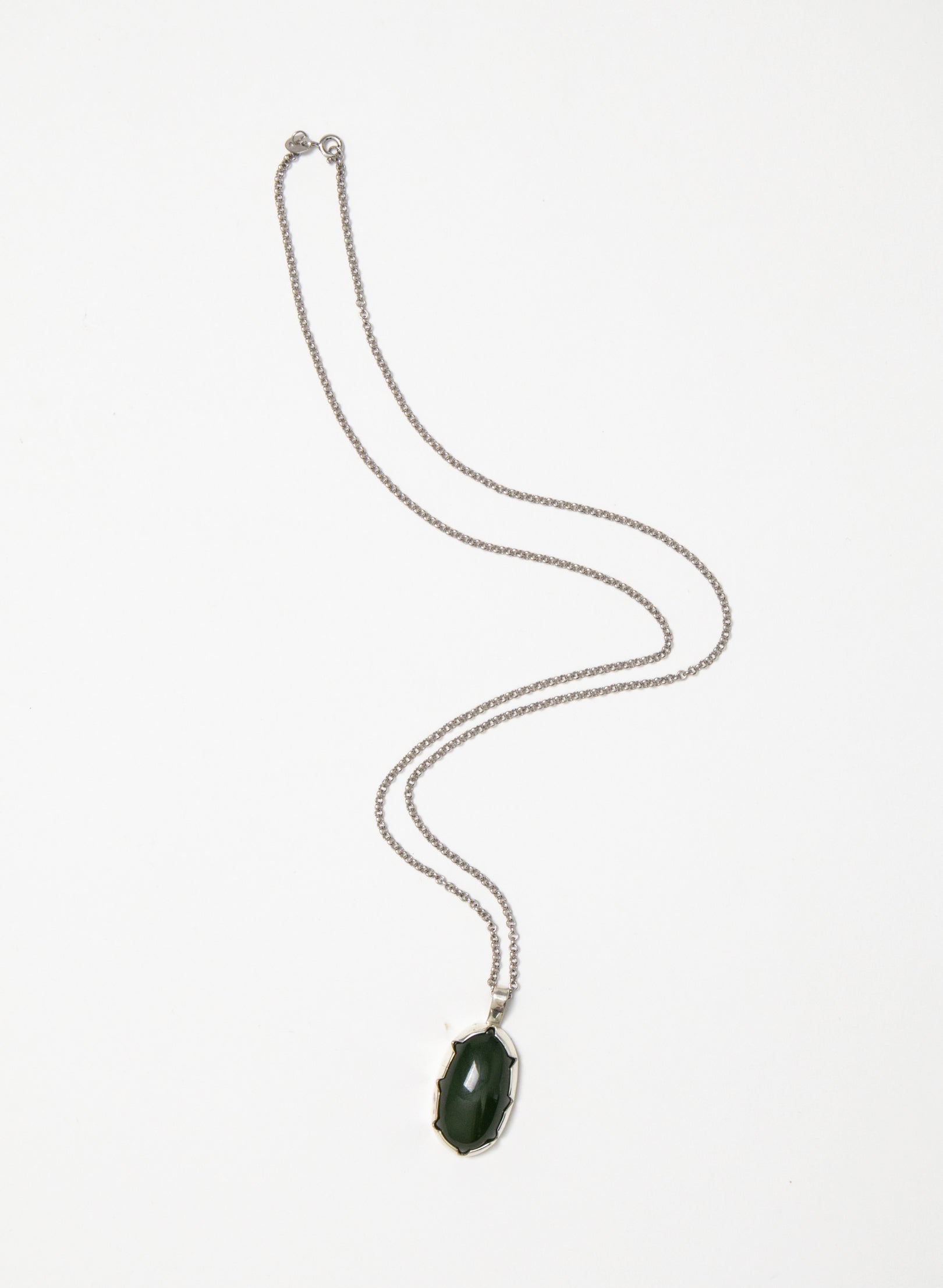 Hei Kaki Silver and Pounamu Pendant