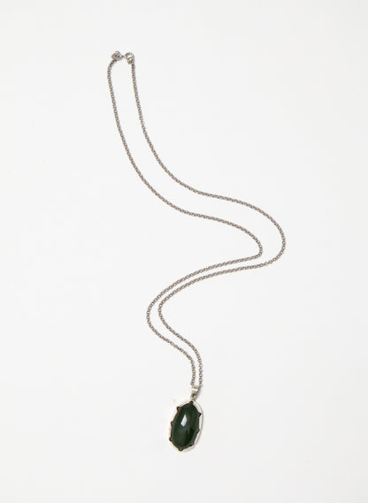 Hei Kaki Silver and Pounamu Pendant