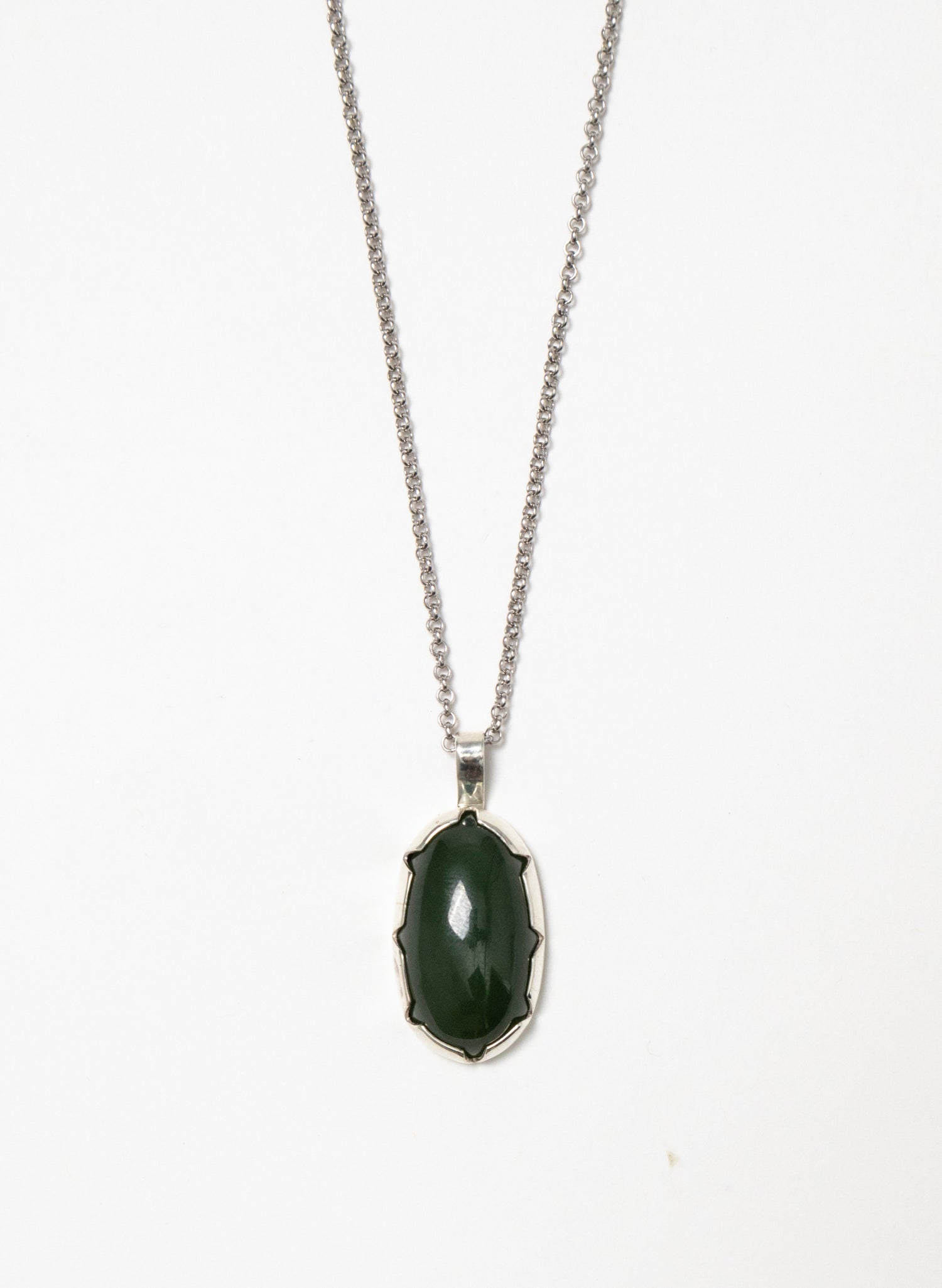 Hei Kaki Silver and Pounamu Pendant