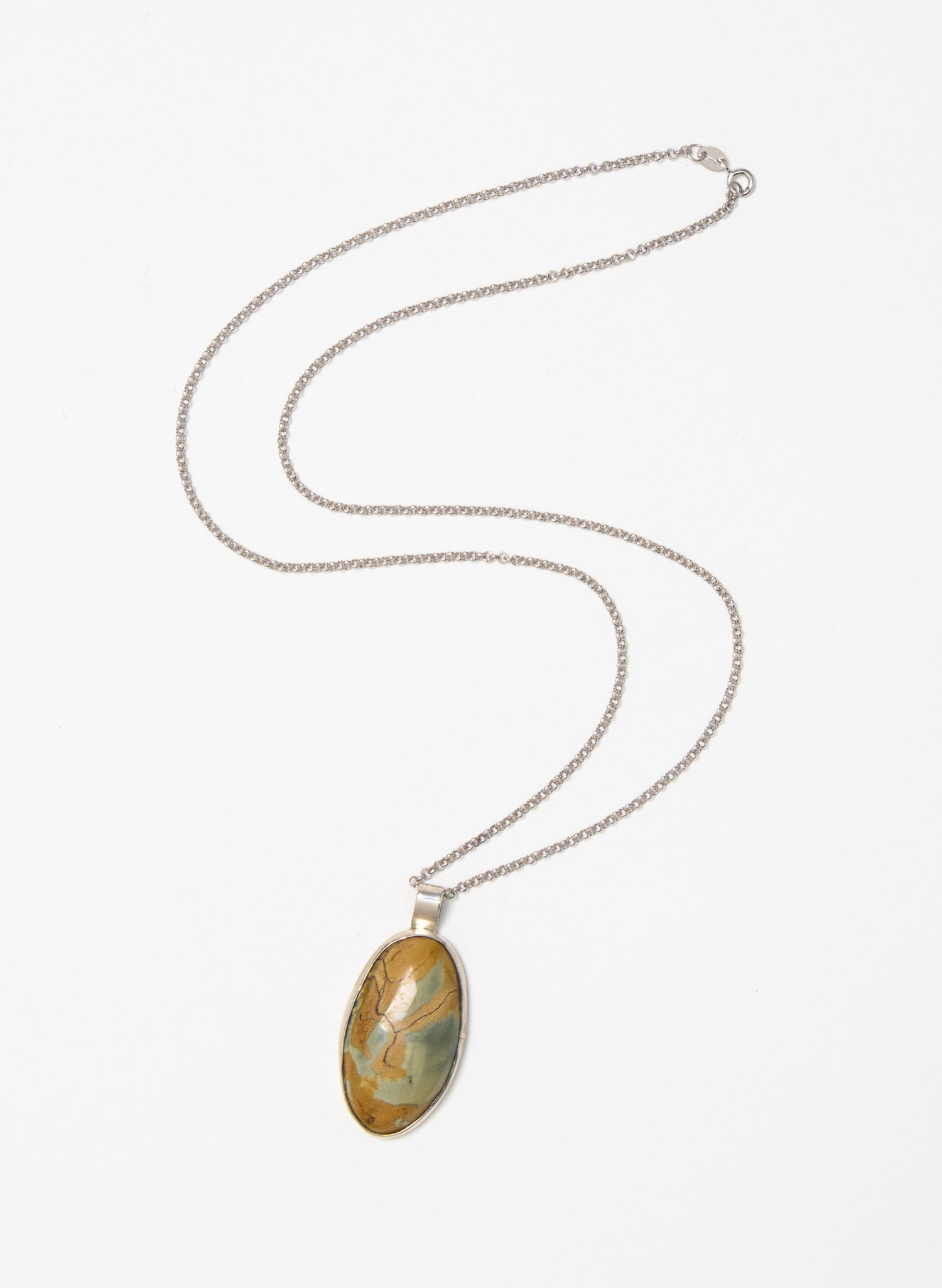 Hei Kaki Silver and Pounamu Pendant