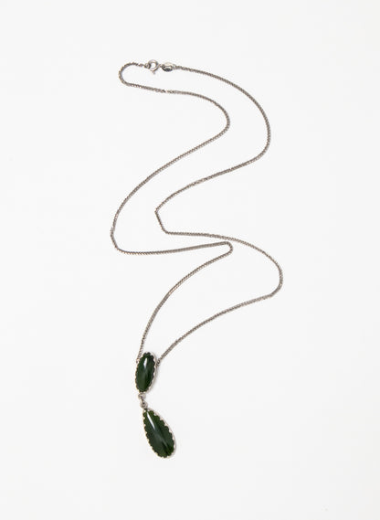 Hei Kaki Silver and Pounamu Pendant