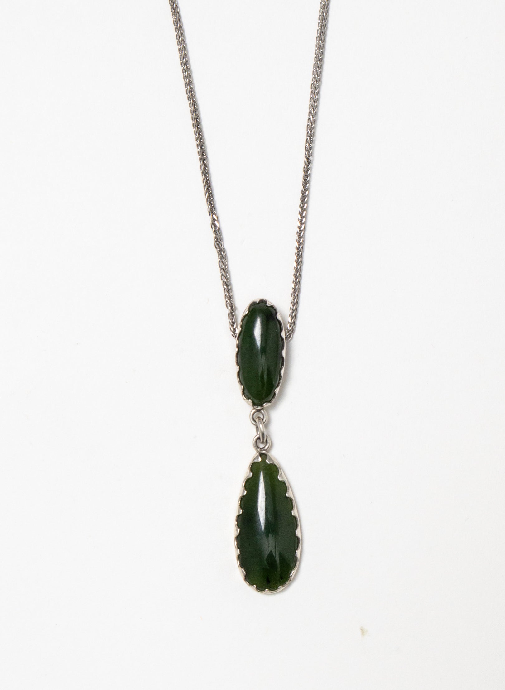 Hei Kaki Silver and Pounamu Pendant