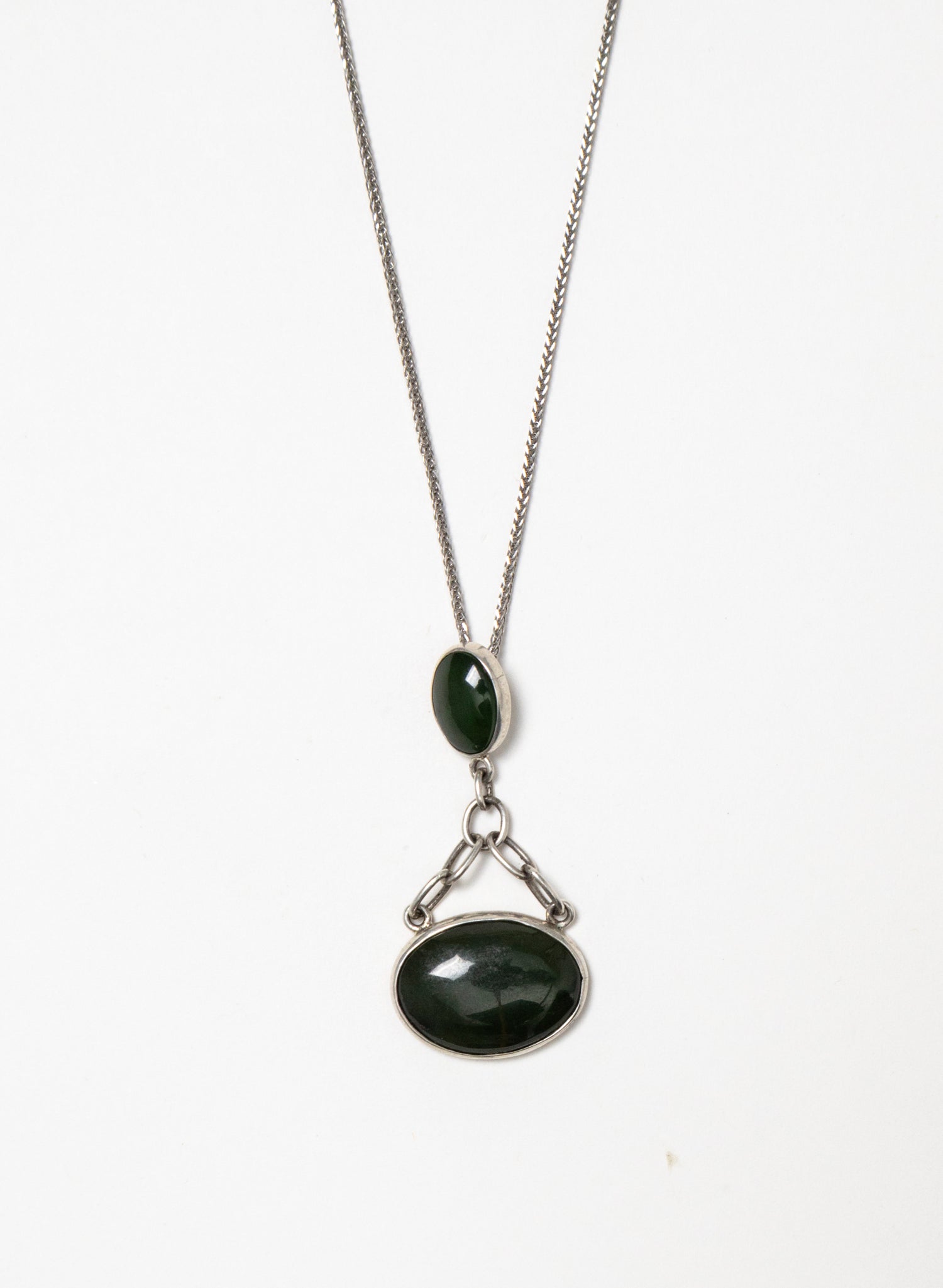 Hei Kaki Silver and Pounamu Pendant