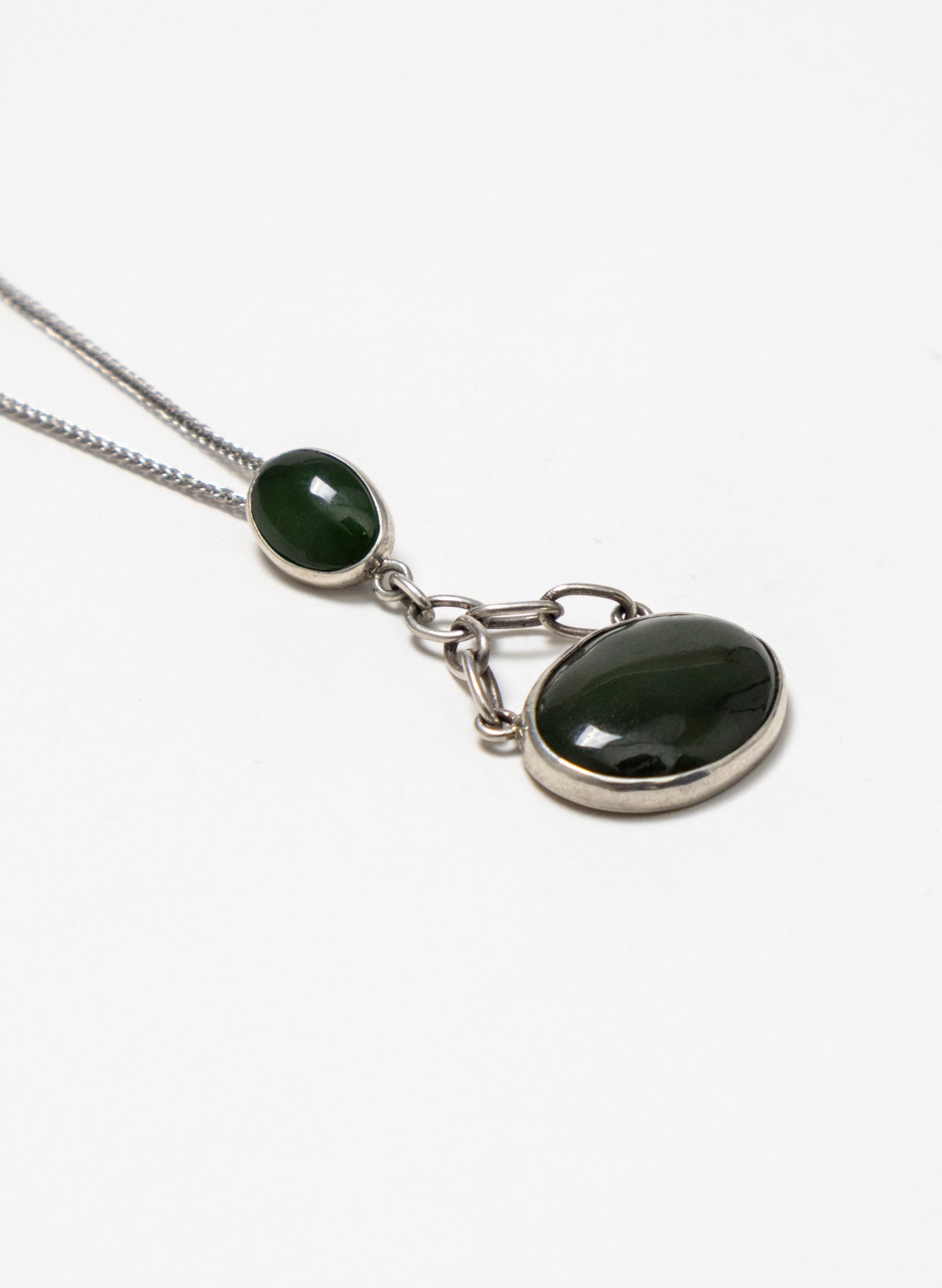 Hei Kaki Silver and Pounamu Pendant