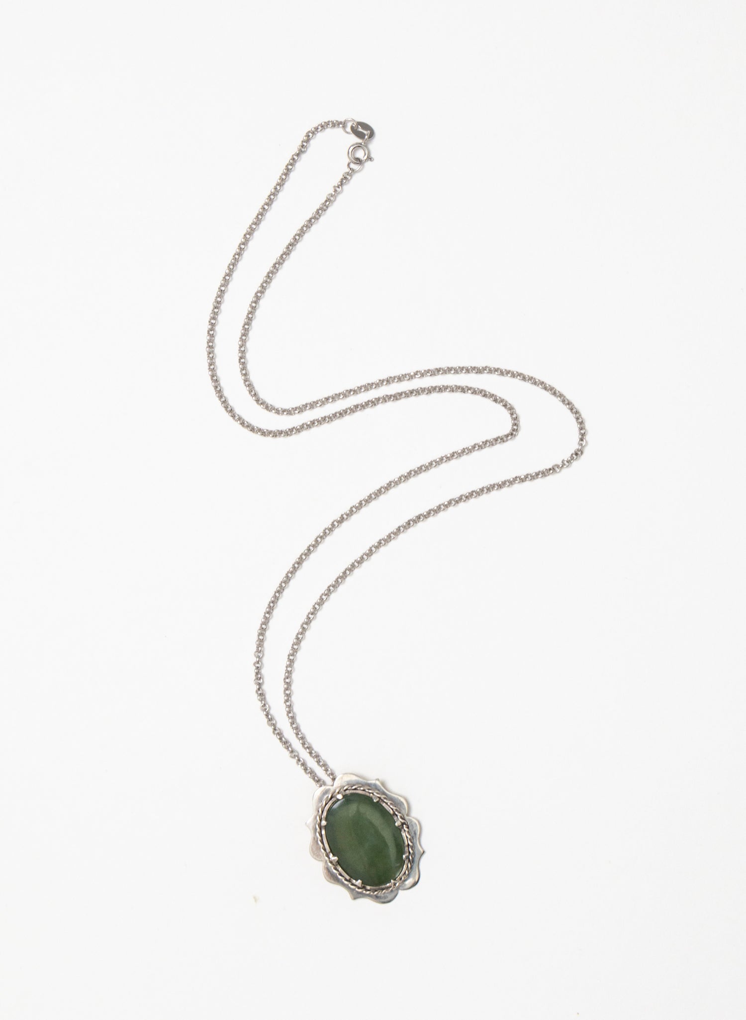Hei Kaki Silver and Pounamu Pendant