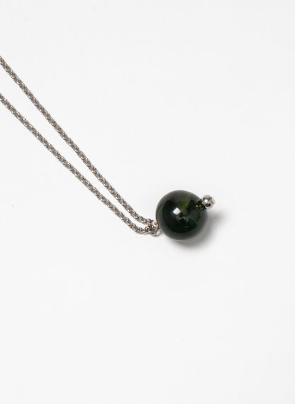 Hei Kaki Silver and Pounamu Pendant