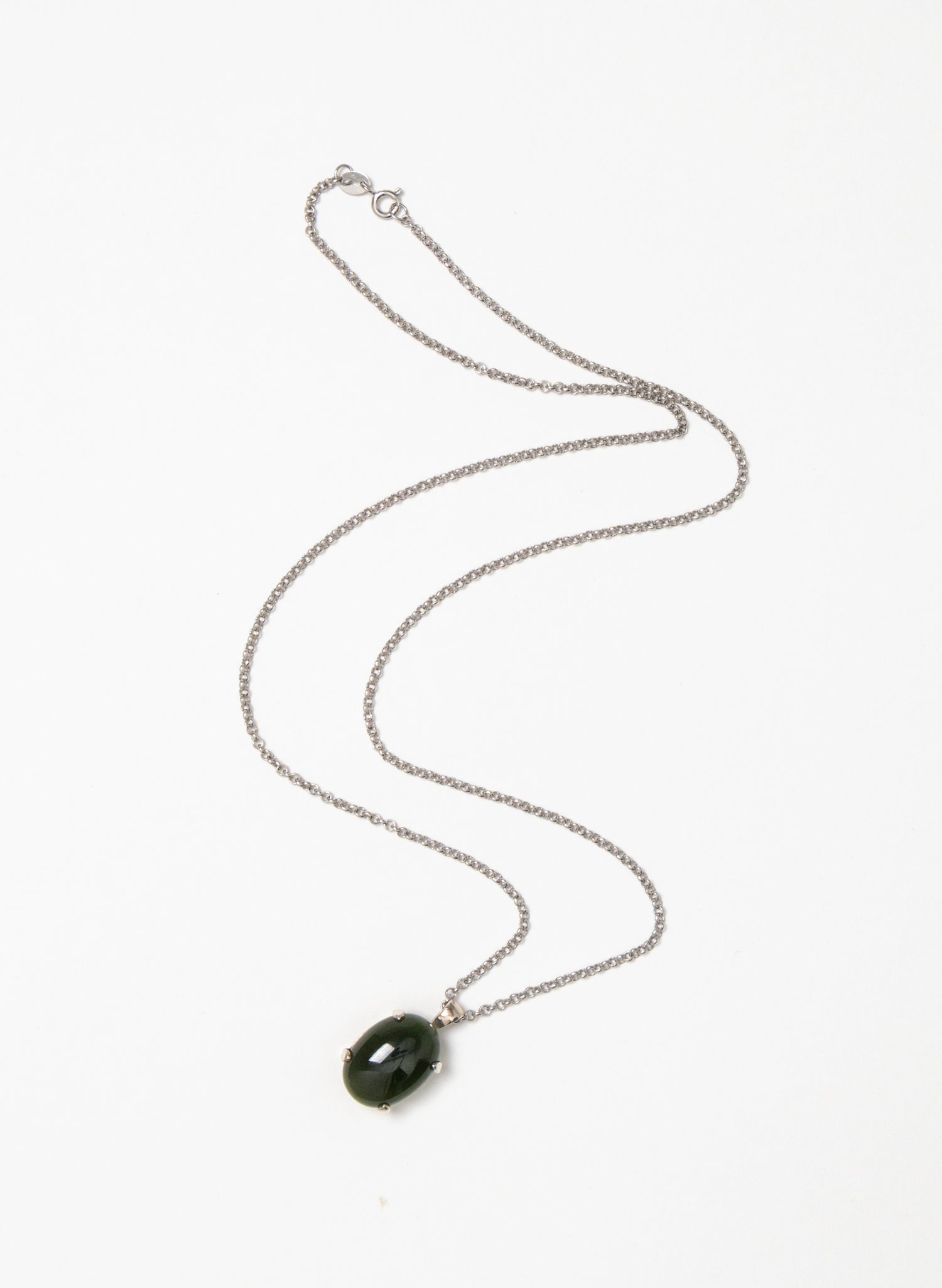 Hei Kaki Silver and Pounamu Pendant