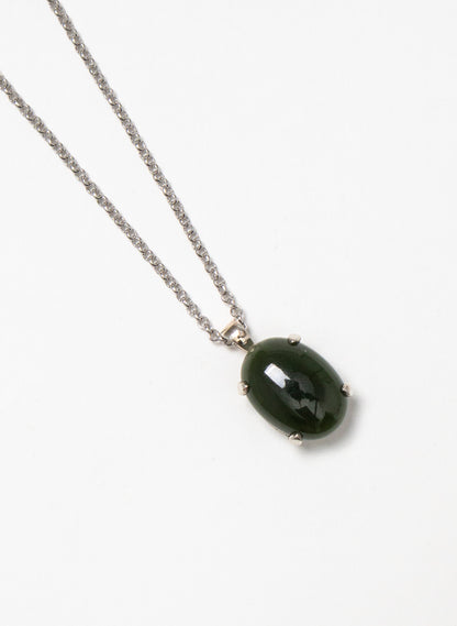 Hei Kaki Silver and Pounamu Pendant