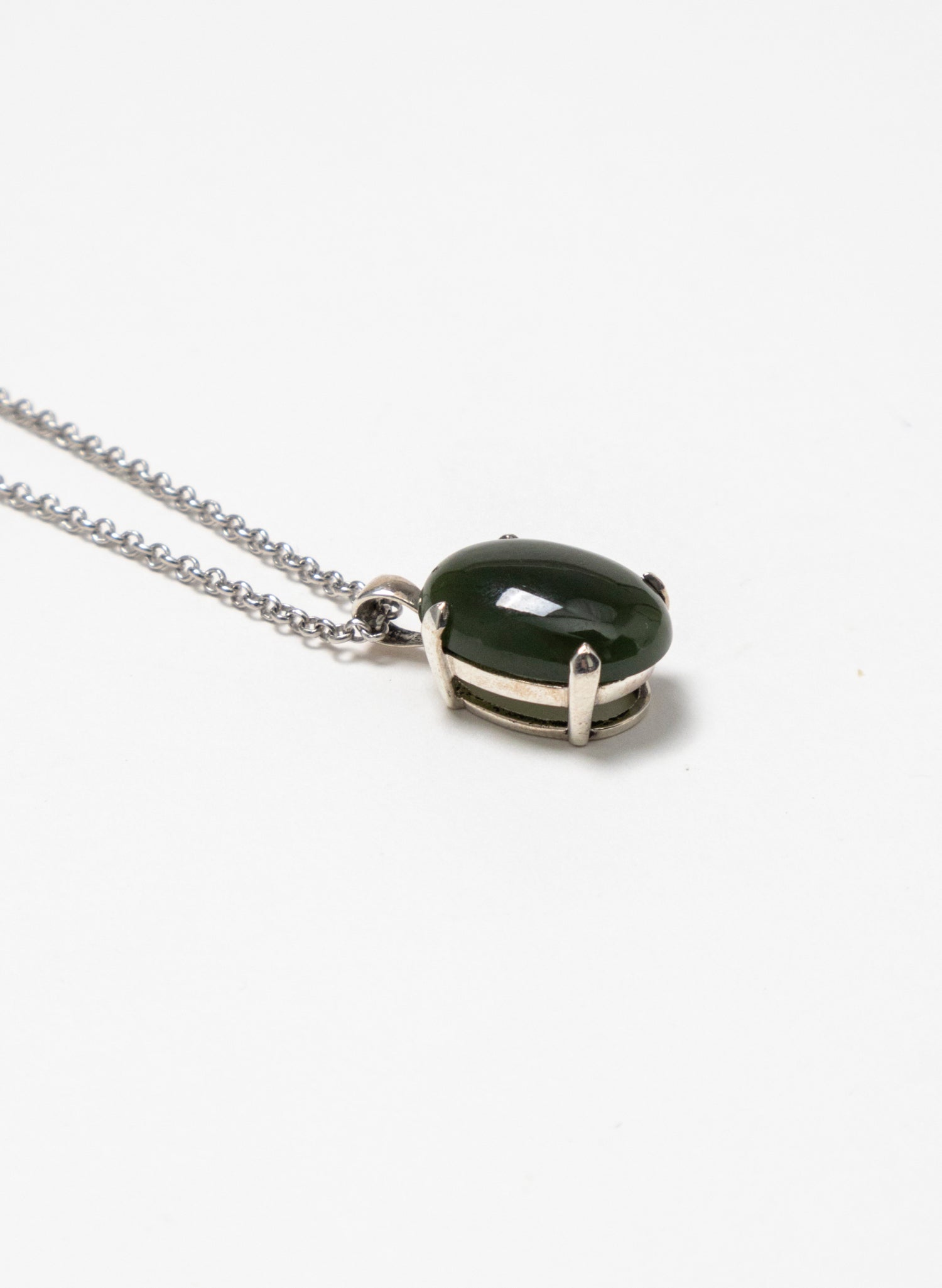 Hei Kaki Silver and Pounamu Pendant