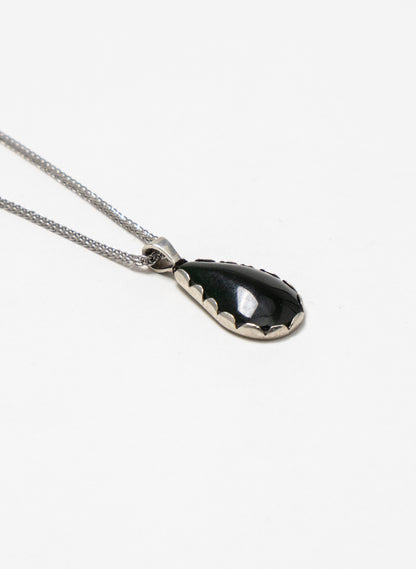 Hei Kaki Silver and Pounamu Pendant
